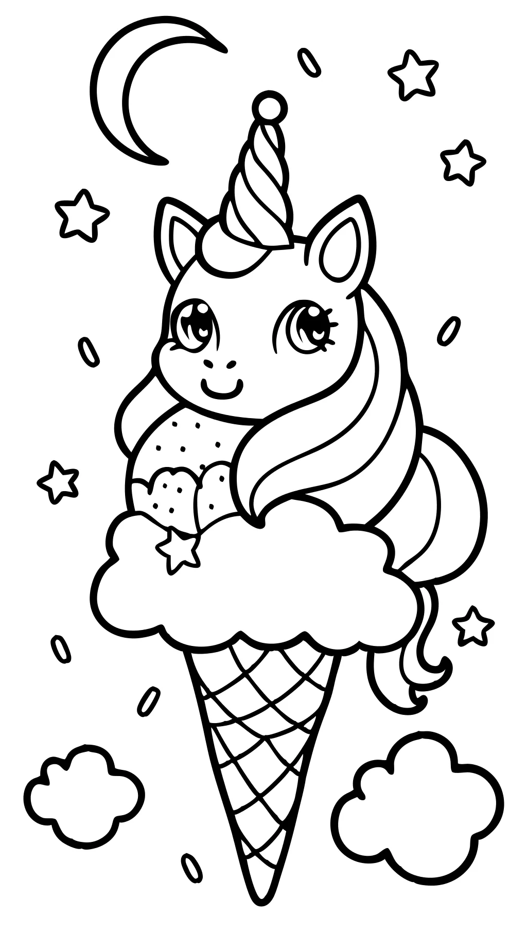 coloriages de crème glacée à la licorne